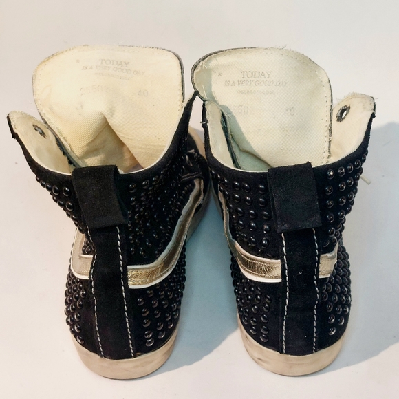Primabase black suede & leather studded hi-top sneakers, EU40, EUC - Picture 8 of 16
